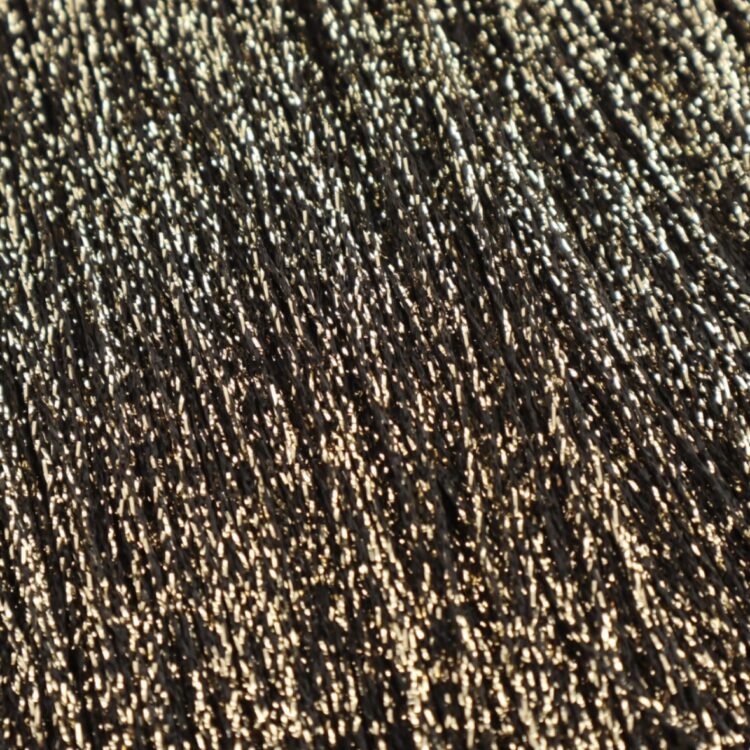Stretch Metallic Fringing (30cm) - Metallic Black with Gold sparkle