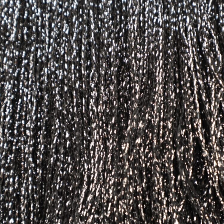 Stretch Metallic Fringing (30cm) - Metallic Black with silver sparkle