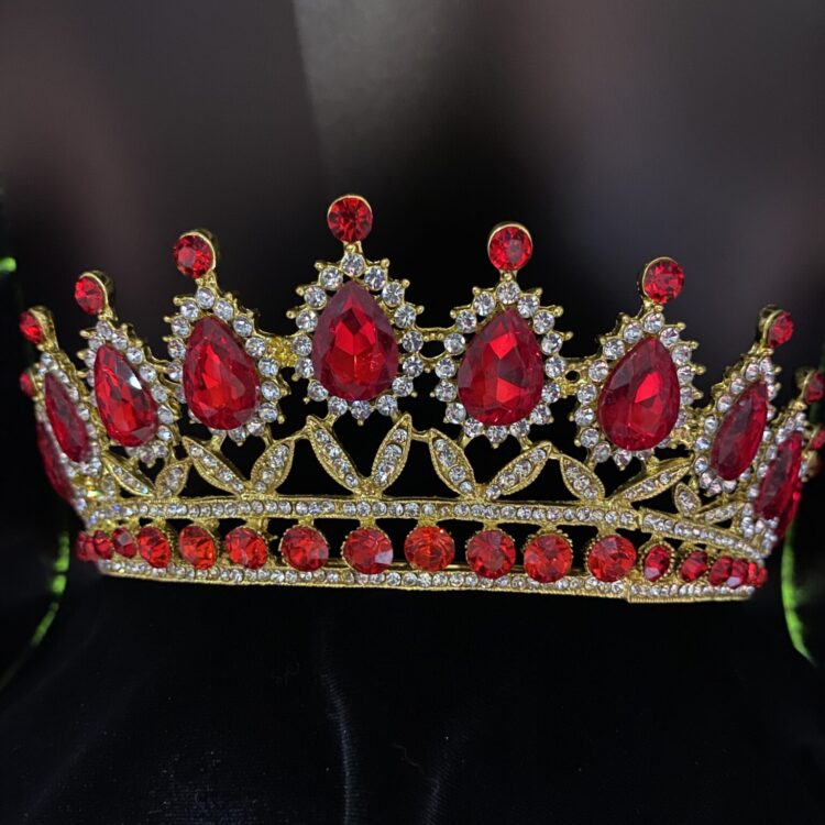 Red Crystal Rhinestone Tiara - Adult