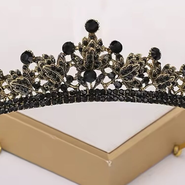 Black Tiara Set in Antique Gold - Child