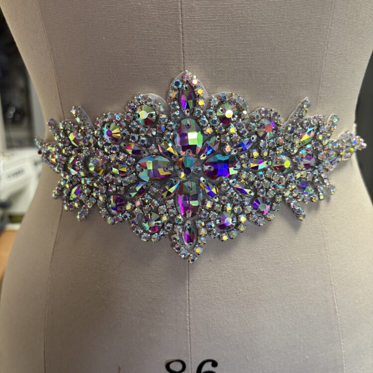 Applique patch in AB Crystal - 10" x 3.5"