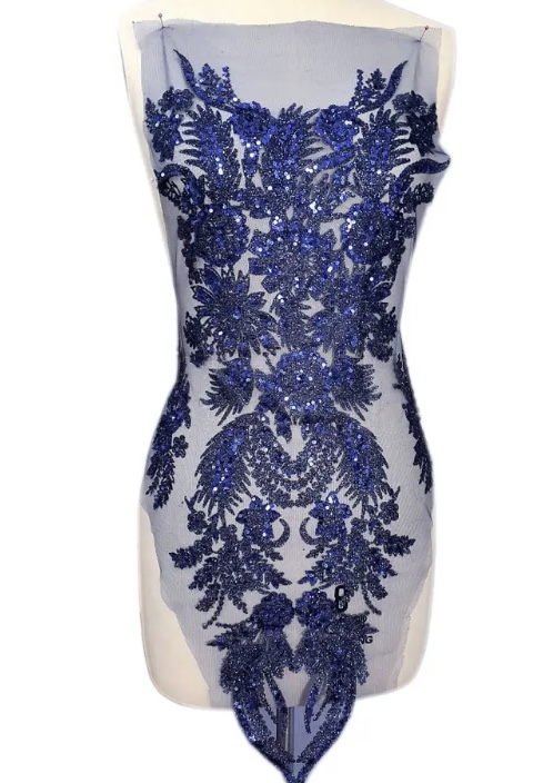 Large Sequin Sew-On Patch - Navy