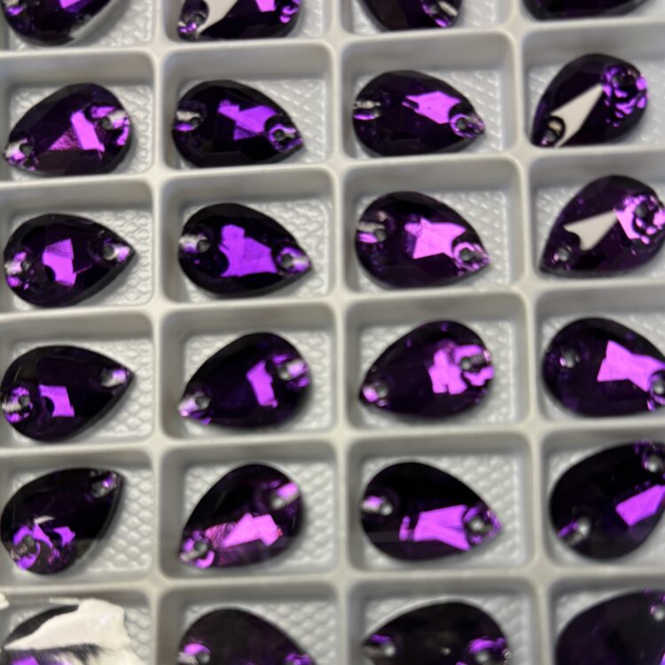 Pear Drop Flat Backs Sew-On - Purple-violet