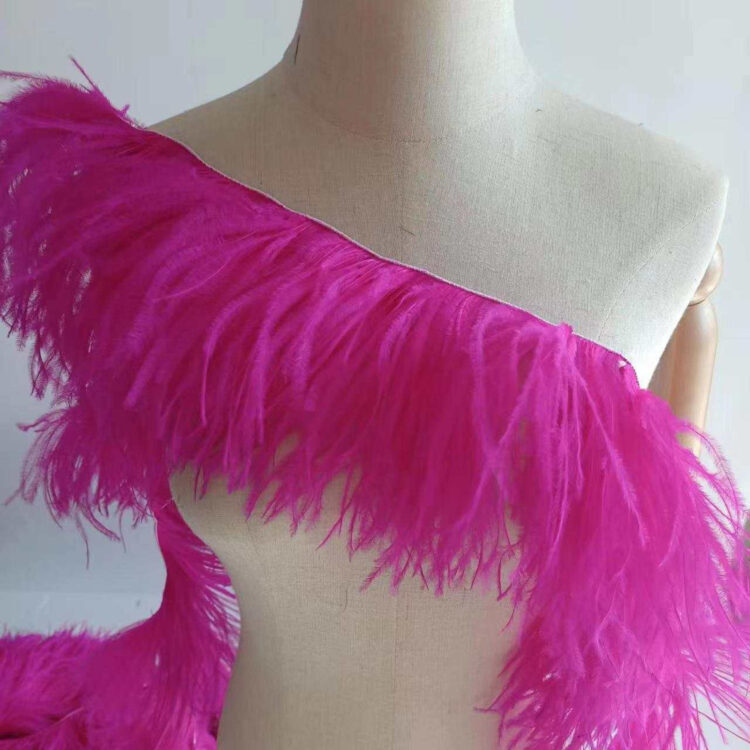 Corded Ostrich (3ply, 10/15cm) - Hot Pink, 1m