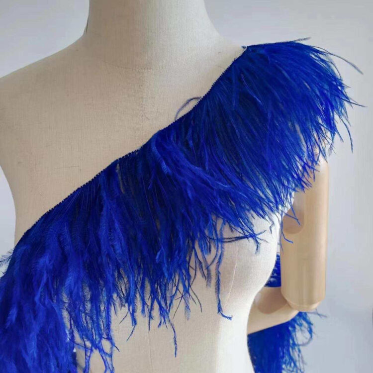 Corded Ostrich (3ply, 10/15cm) - Cobalt Blue, 1m