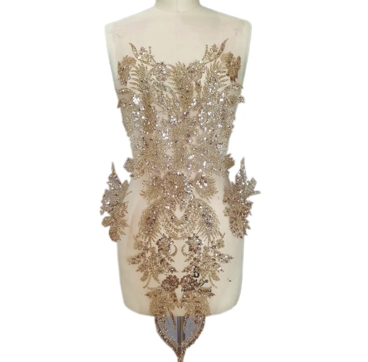 Large Sequin Sew-On Patch - Large, Gold