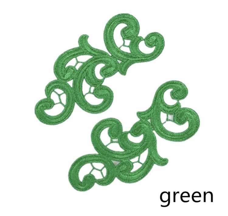 Swirl Appliqué (Pair) - Green