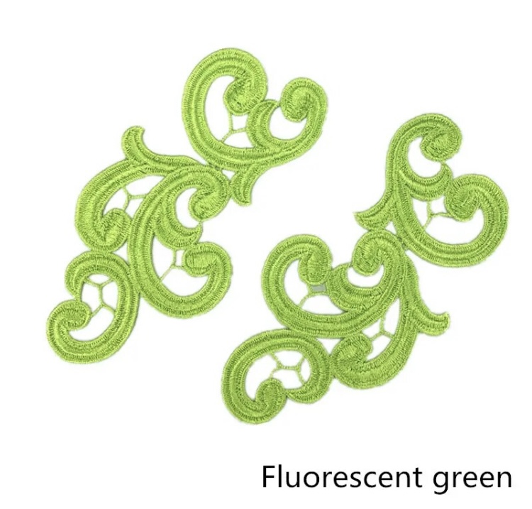 Swirl Appliqué (Pair) - Flo Green