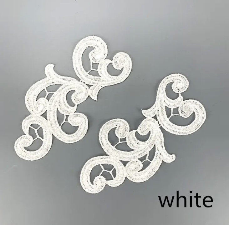 Swirl Appliqué (Pair) - White