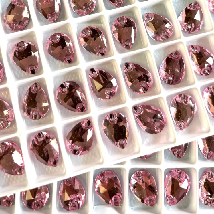 Pear Drop Flat Backs Sew-On - Light Pink