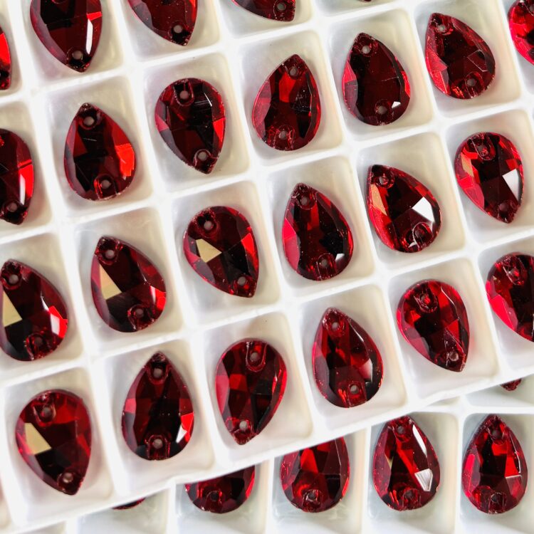 Pear Drop Flat Backs Sew-On - Light Siam