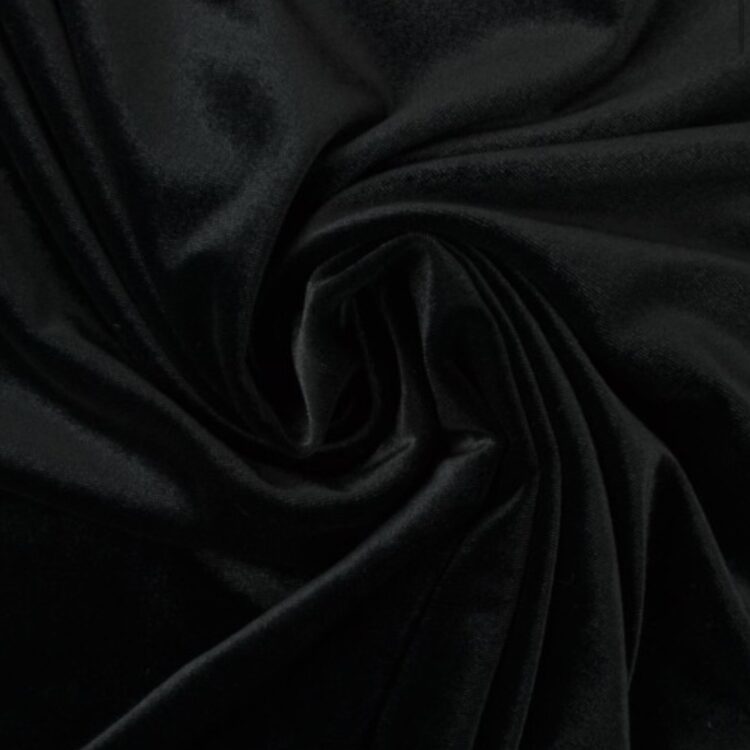 Spandex Velvet 4-Way Stretch Fabric - Black