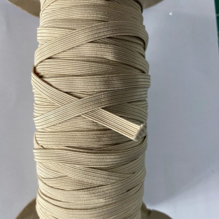 6mm Ribbed Elastic - Nude