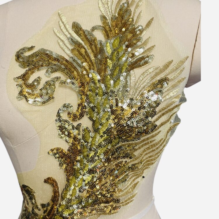 Large gold applique patch 43cm x 25cm