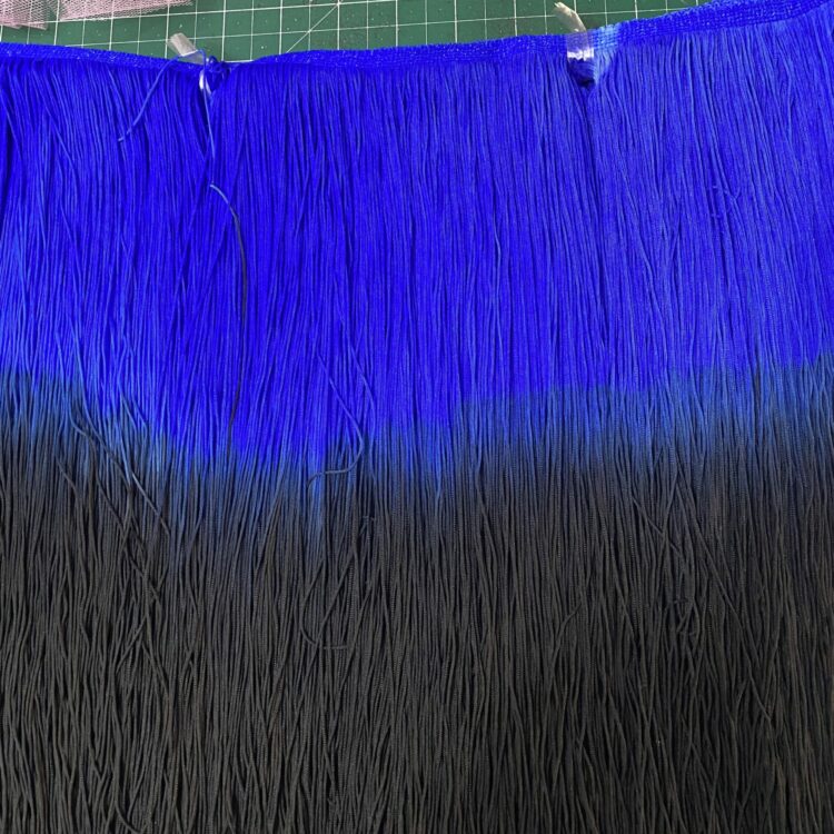Imperfect Stretch Ombre Fringing (30cm) - Blue/Black