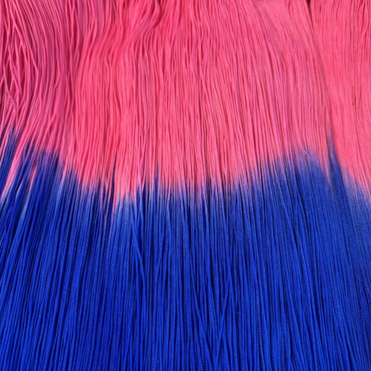 Imperfect Stretch Ombre fringing (30cm) -  bright pink to Royal Blue