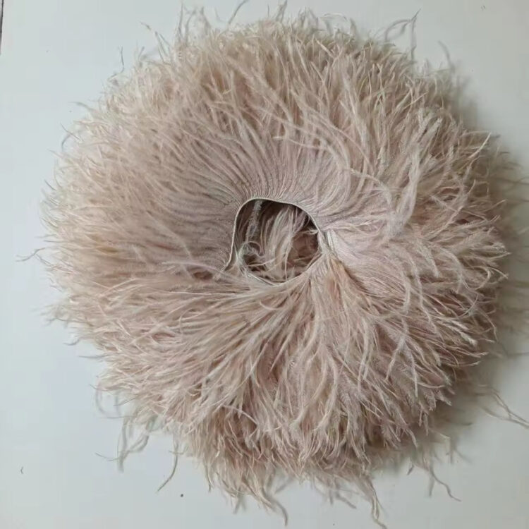 Corded Ostrich Feather Trim (3ply, 15/18cm) - Nude, 1 meter