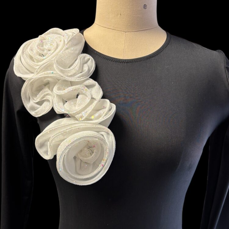 Ruby large sparkly 3D applique patch White