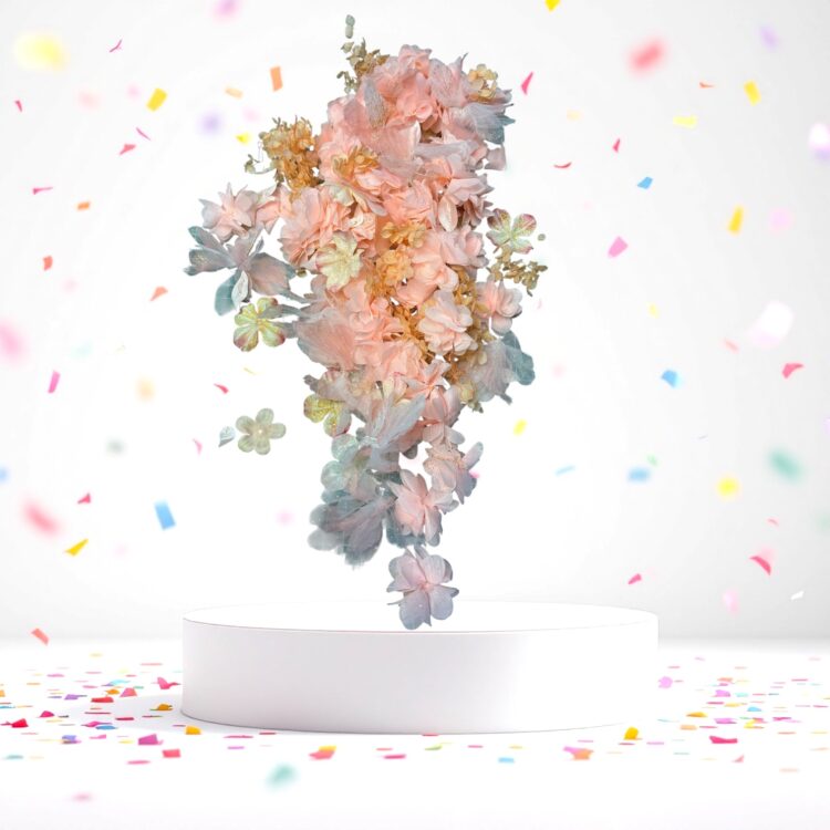 Flowers mix of peach - 50 pieces