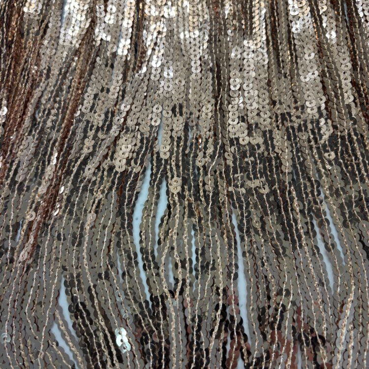 rose gold Sequin tassel fabric