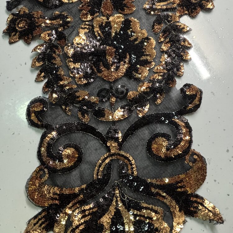 large black and gold Apllique -20.5" x 11"