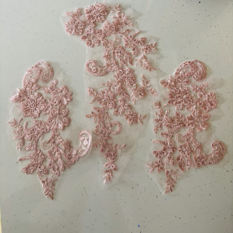 pink sequin patch x3