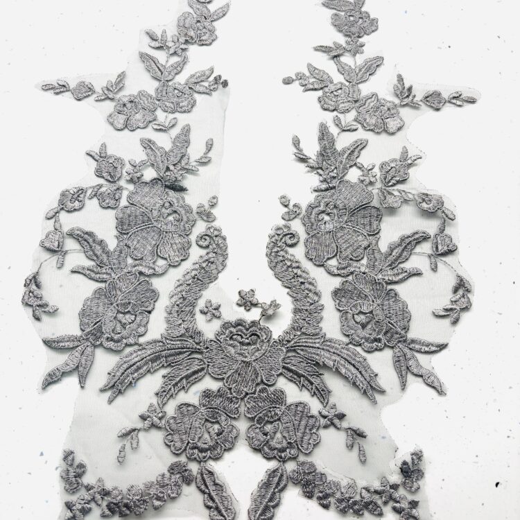 silver grey applique patch 19" x 12"