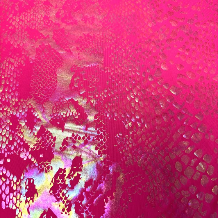 Flo Pink Iridescent 4 way Stretch Lycra