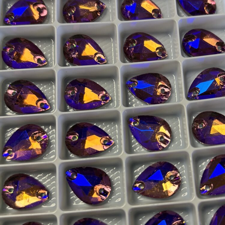 Pear Drop Sew on Flat backs - Purple rain