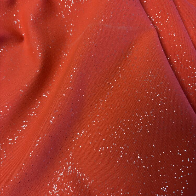 Red Speciality Glitter 4 Way Stretch Lycra