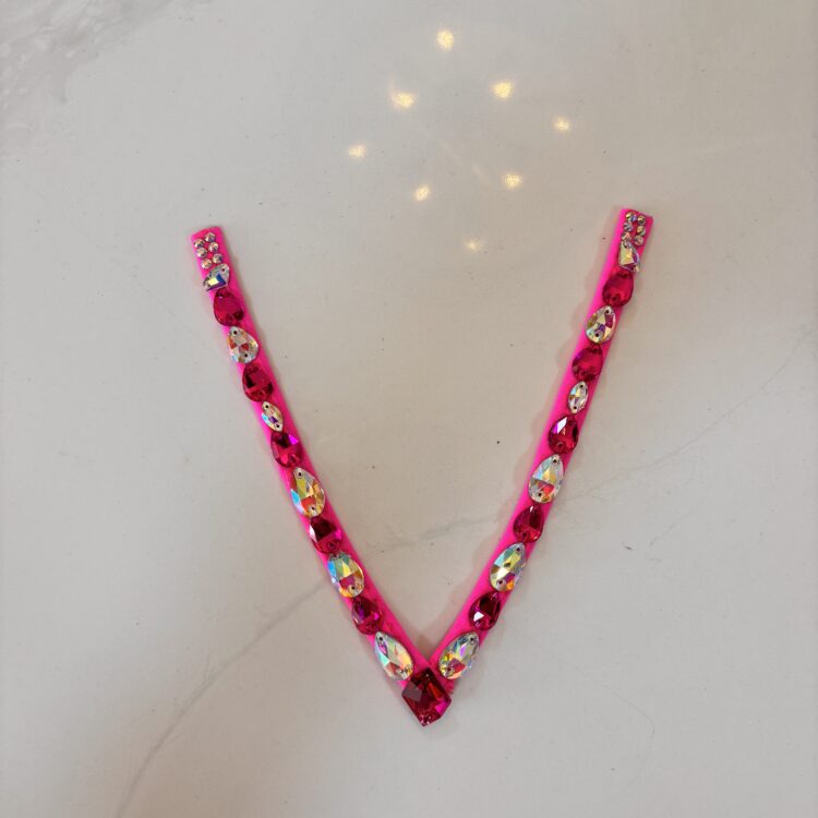 Sparkle V Shape hair accessory -Pink/AB