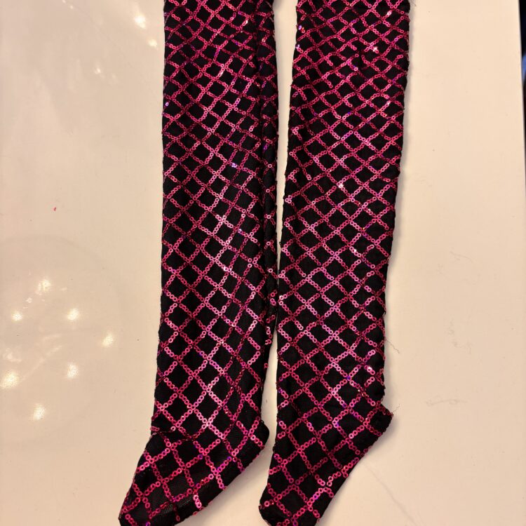 sparkly sequin fingerless glove with loop - one size