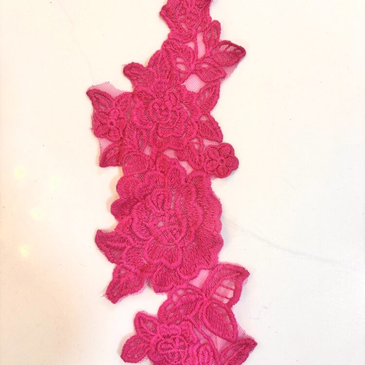 Hot pink Applique sold as a single 9.5" x 3"