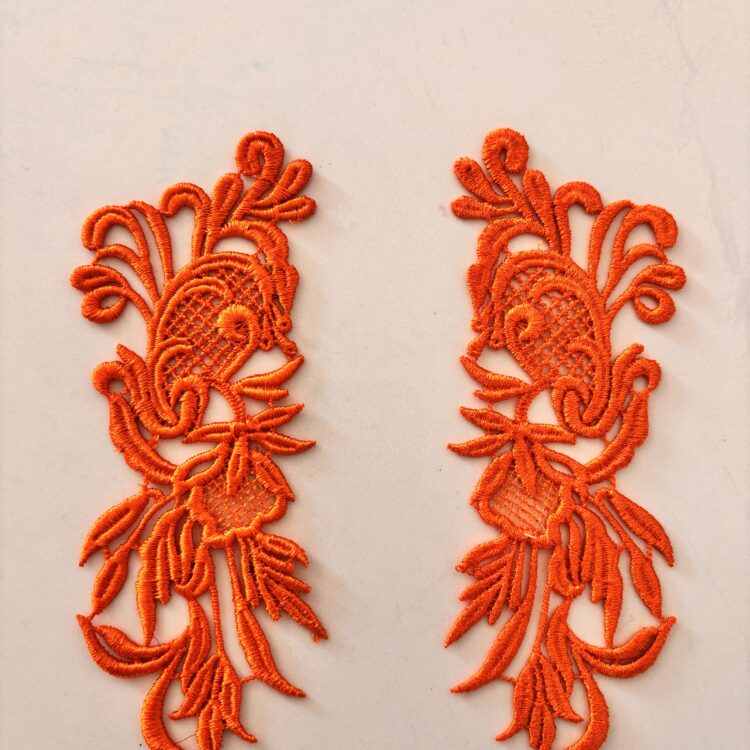 Pair of Orange applique - 5.5" x 1"