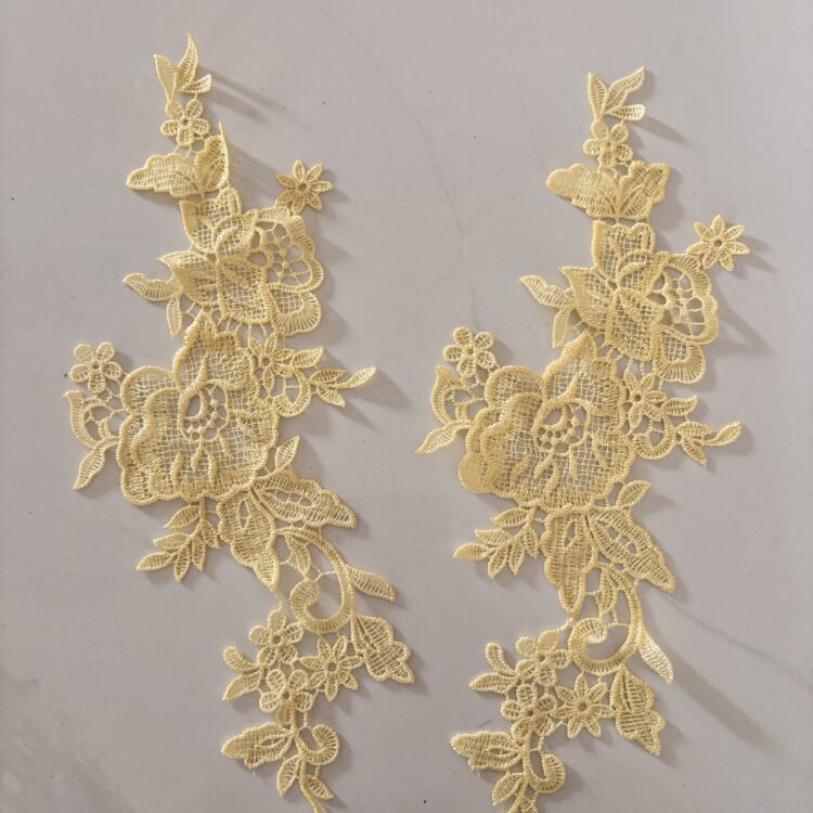 Pale Yellow patch  - 11" x 4"- sold as a pair