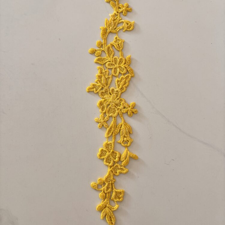 yellow floral Trail Applique patch 12" x 1"