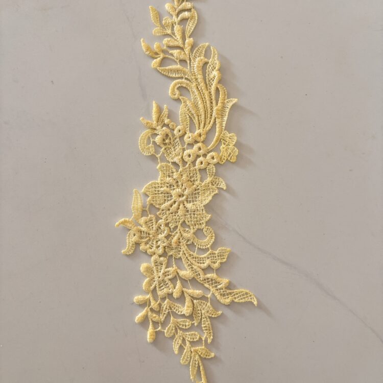 Pastel Yellow Applique patch - 11.5" x 4" - single
